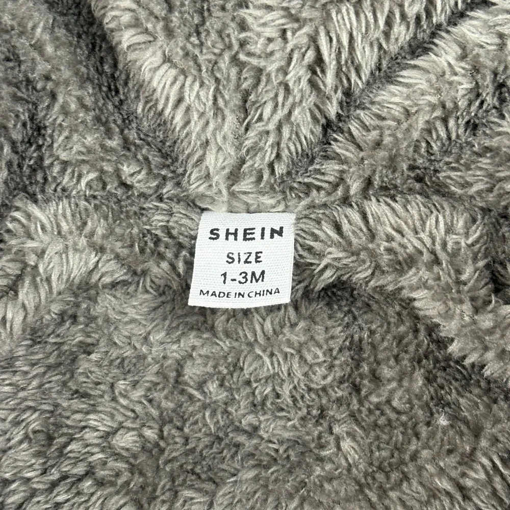 SHEIN Baby Puffer Snowsuit 1‎ 3 Months Navy Blue Bear Hood Winter Outfit Cozy